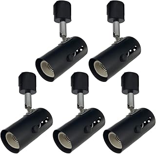 5個セット スポットライト ダクトレール用スポットライト 黒 配線ダクトレール用 レールライト スポットライト器具 ライティングレール用 ダクトレール LEDスポットライト E26 照明器具 間接照明 天井照明 器具本体のみ (5個, 黒色)