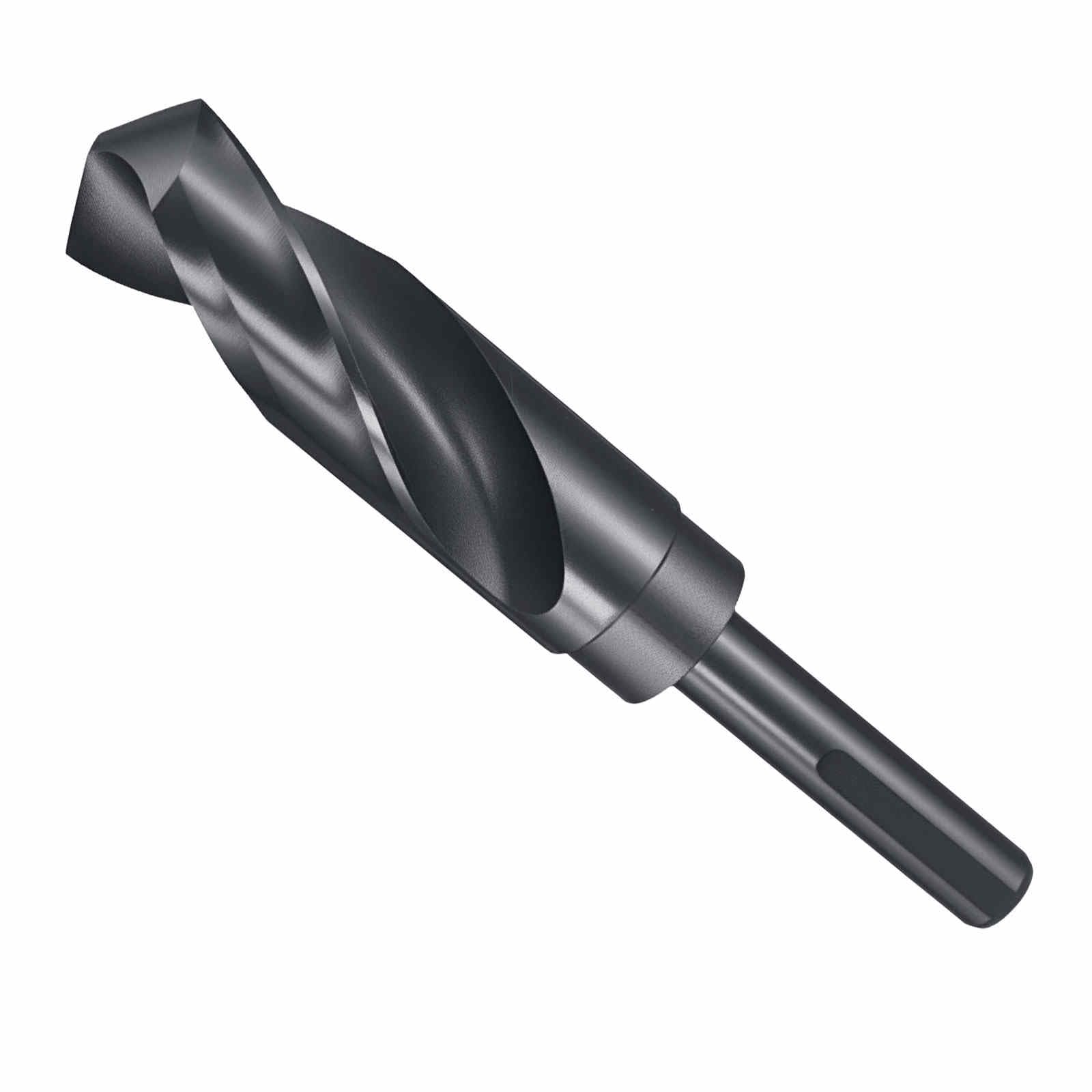CoCud Drill Bit, 1" Cutting Diameter (25.4mm), 1/2" Reduced Shank 3-Flat 4341 HSS Nitriding Black 118° Cutting Angle Bits - (Applications: for Drilling Plastic Wood)