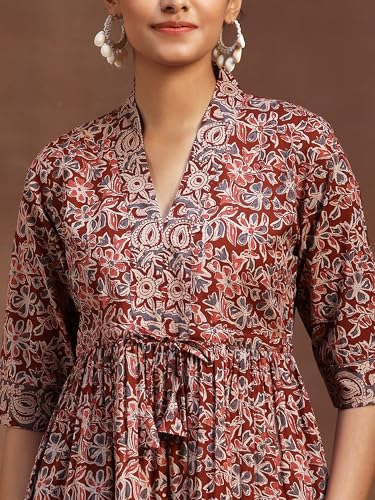Image of Libas Printed Cotton A-Line Kurti for Women