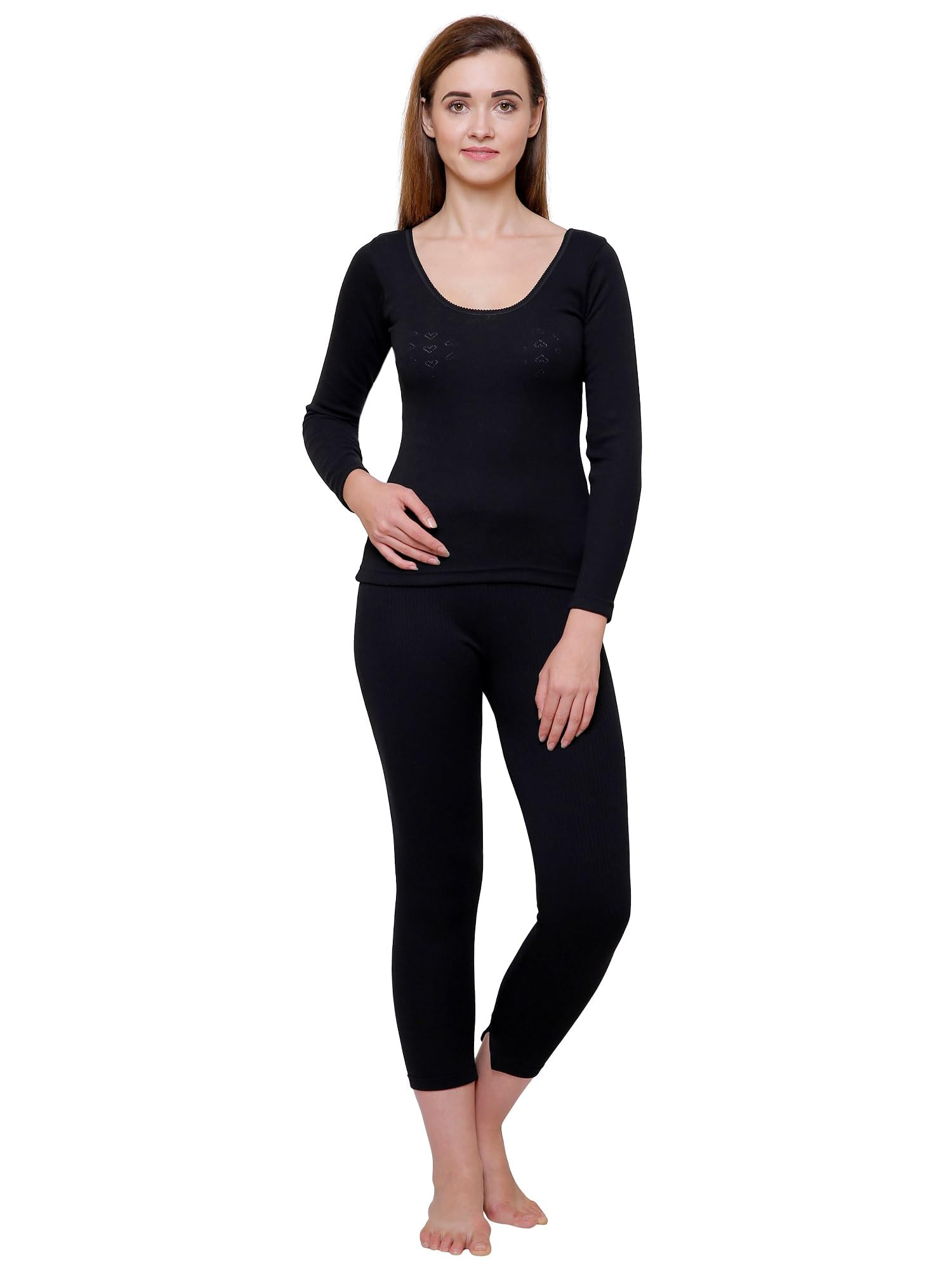 Bodyacre Women Round Neck Full Sleeves Vest : High Warmth & Thin Fabric for Optimum Heat Even in Coldest Condition - Image 7 thumbnail