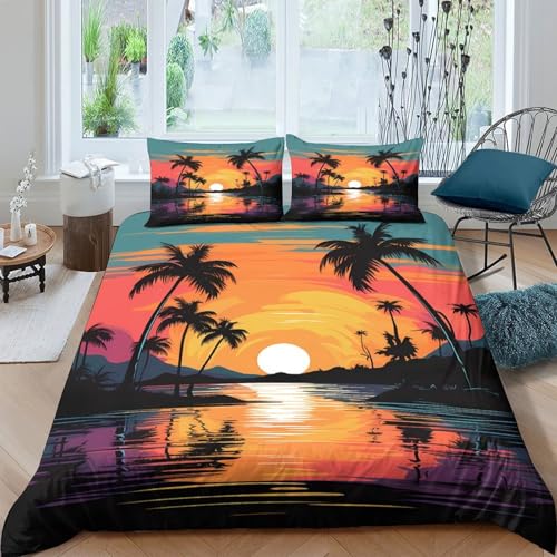 Parure de lit 140x200 hypoallergénique et résistante avec fermeture éclair