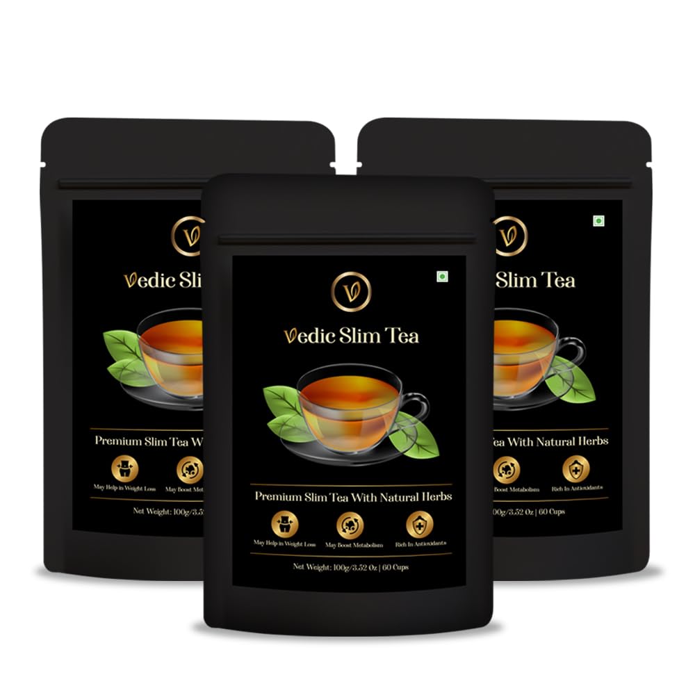 Baton Vedic Slimming Green Tea 100g | 18 Herbal Blend for Weight Management, Gut Health & Body Cleanse | Natural Detox Infusion | No Added Sugar | Daily Wellness Drink for Men & Women Pack of 3-image-11