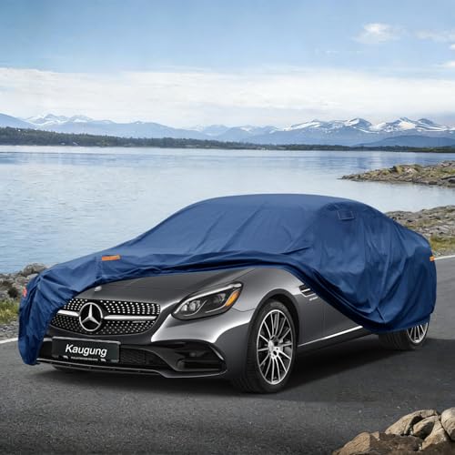 Image of Kaugung Custom Fit Car Cover for Mercedes Benz SLK & SLC Class SLK230 SLK250 SLK280 SLK300 SLK350 SLC300 AMG 43 55(1996-2025), Heavy Duty Waterproof All Weather Outdoor Rain Sun UV Proof with Vent