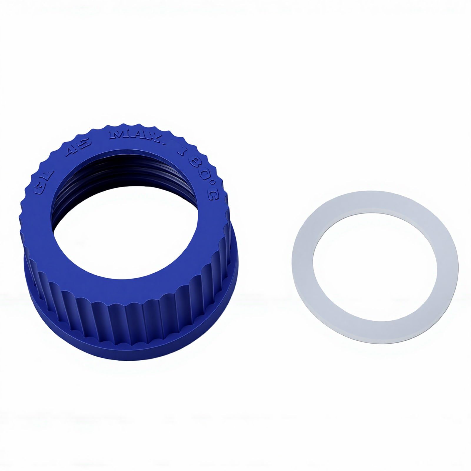Naroote Tappo di Alimentazione di Sicurezza GL45 Coperchio Bottiglia GL45 Tappo Bottiglia Reagente 2 Porte Diametro 6-8 Mm Misura Media Acciaio Inossidabile 304 con Guarnizione per