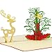 Produktbild LINPOPUP®, LIN17561, POP UP Weihnachtskarte, Pop Up Weihnachten, Weihnachtskarte, 3d Weihnachtskarten, 3d Karte Weihnachten, Tannenbaum Rentier, N451