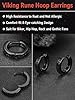 Men‘s Earrings Hoop Black Huggies Norse Viking Hoop Earring 12mm Small Stainless Steel Huggie Earrings for Sensitive Ears #3
