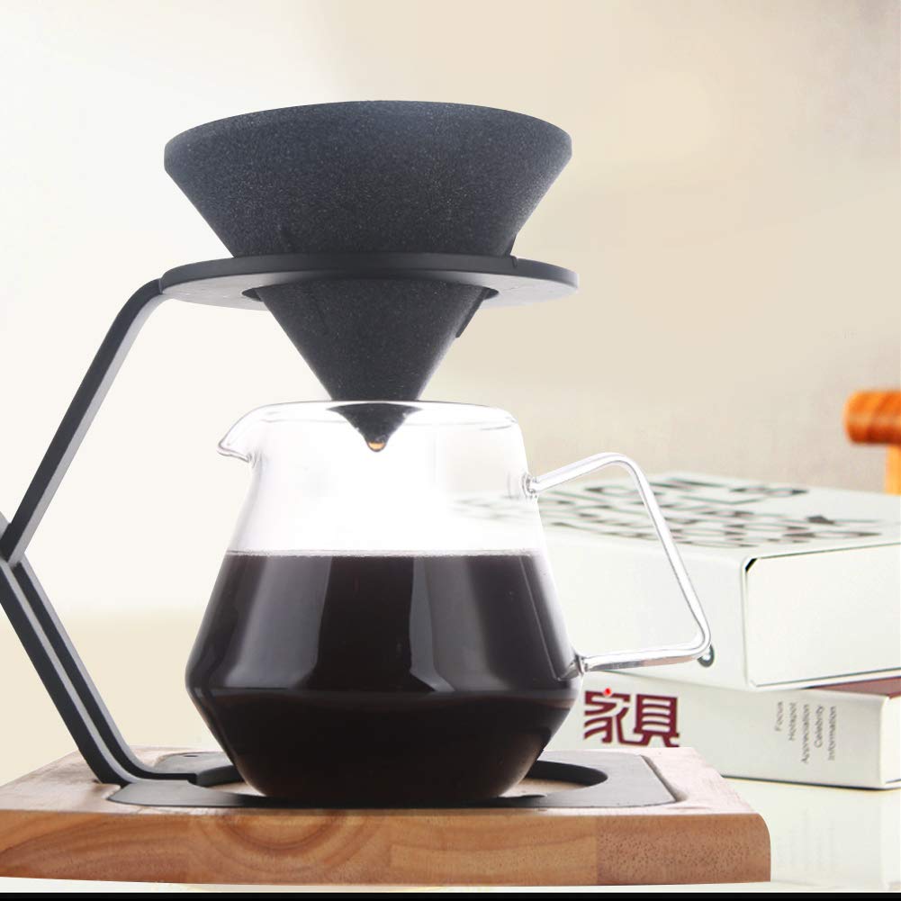 Colador De Café No Poroso En Forma De Cono Con Mineral De Alúmina, Filtro De Té Para Posos De Café, Orificio De 50 Micrómetros