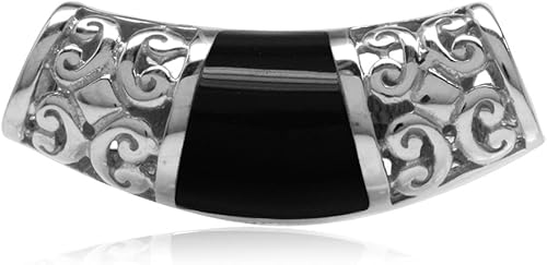 Silvershake Colgante de plata de ley 925 chapada en oro blanco con incrustaciones de filigrana disponible en Yaxa Colombia