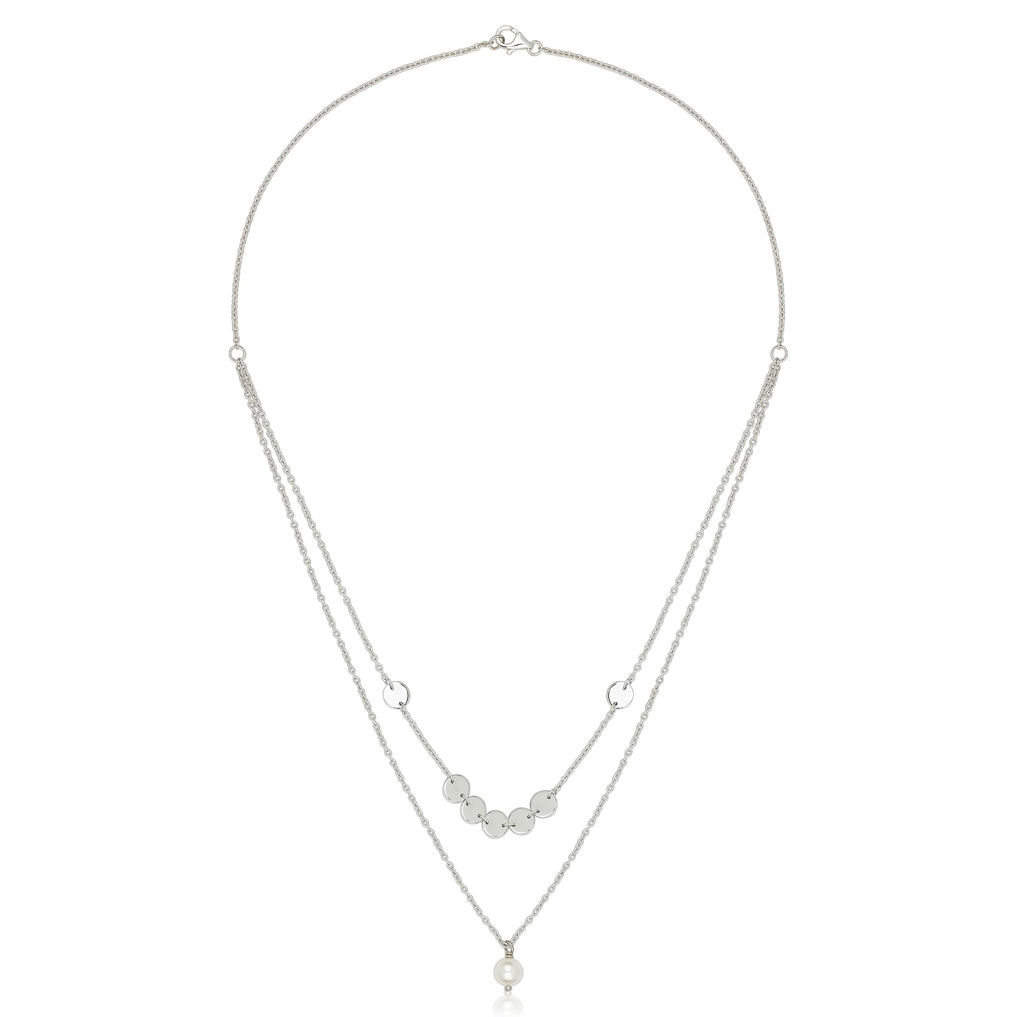 Mary & Jules Perlenkette Damen Gold, Kette Damen Gold aus 925 Sterling Silber vergoldet mit echter Süßwasserperle, Geschenk für Frauen & Mädchen, aus recyceltem Silber