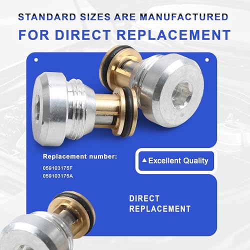 Image of 2PCS 059103175F 059103175A Oil Pressure Relief Valve Kit Compatible with VW Passat B5 Audi A4 Avant A6 A8 Quattro Skoda