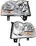 Evan-Fischer Headlight Set Compatible with 2005-2007 Jeep Grand Cherokee Left Driver and Right Passenger Side Halogen With bulb(s)