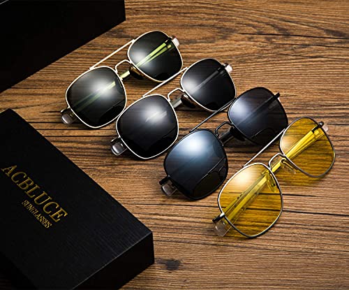 Image of Aviator Sunglasses for Mens Women 53mm TAC Polarized Lense Pilot Military Style Metal Frame with Bayonet Temples