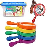 Top Right Toys Jumbo Magnifying Glass, Set of 6 Exploration Playset, 4.5 X Lens Magnifier Glasses...