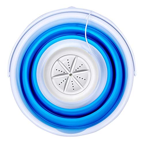 N/V Zusammenklappbarer Eimer Mini-Waschmaschine, Haushaltsmaschinen, rotierende Ultraschall-Turbine, Waschmaschine, USB-Aufladung für Familienreisen