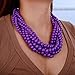 Aimimier 1920s Multilayer Twisted Beads Cluster Necklace with Earrings Collar Bib Choker Necklace Fashion Jewelry for Women (Purple)