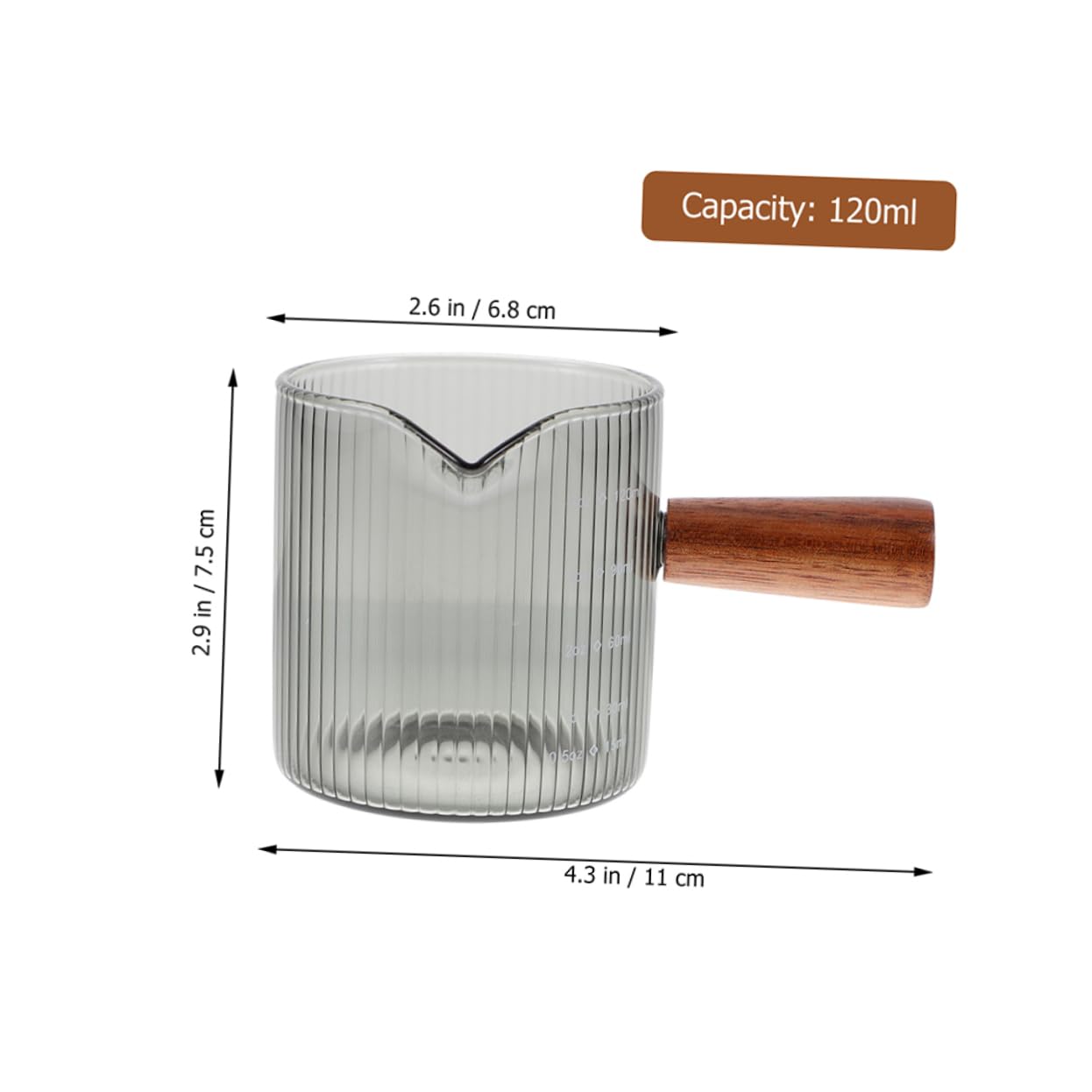 IMIKEYA 2 Set Tazza Di Latte Tazza Caffe Tazza Trasparente Tazza Di Fusione Di Caramelle Brocca Per Caffè Espresso Cioccolato Latte Macchiato Misurino Brocca Di Sciroppo 2 Pezzi * 2