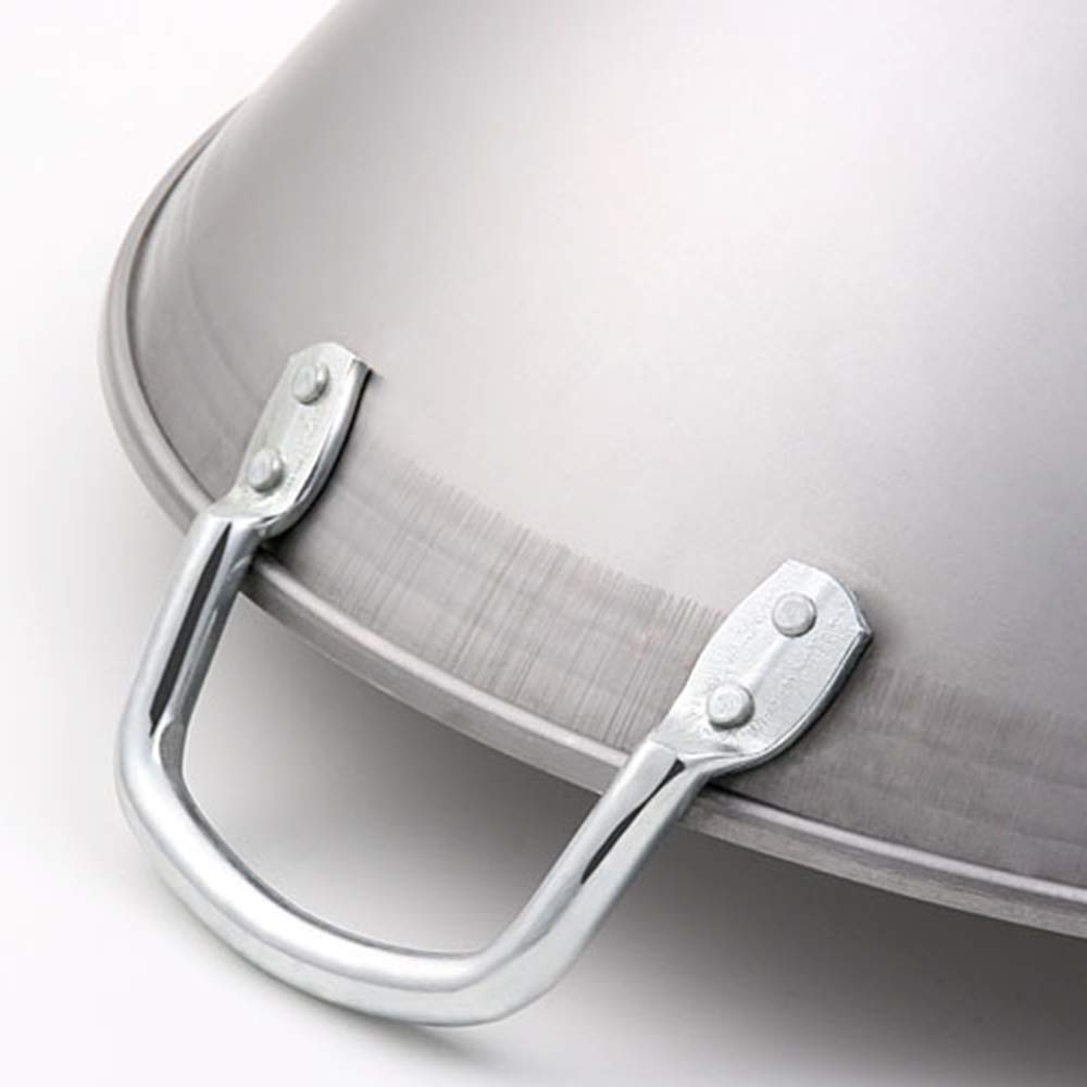 Padella Wok in ghisa Fatta a Mano, pentola in Ferro con Rivestimento Antiaderente, pentola Wok Professionale Grande con Manico in Acciaio, 60 cm