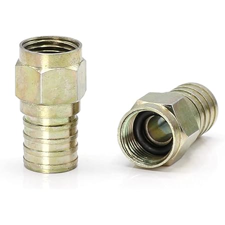 Coaxial Crimp Connector for RG6 Coaxial Cable. Includes O-Ring and Gel for Weather Proofing Seal, Indoor and Outdoor use. Also Known as a Radial Compression Connector. Pack of 50
