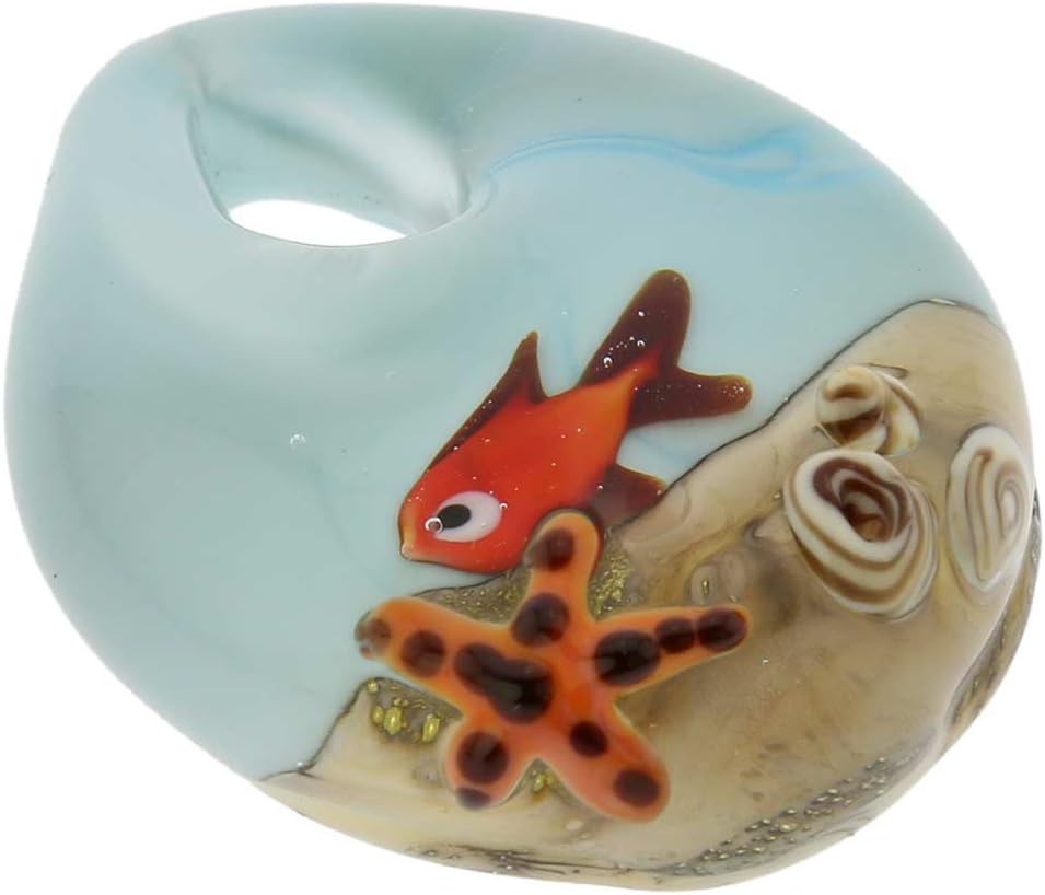 Glass Of Venice Murano Glass Ocean Life Teardrop Pendant
