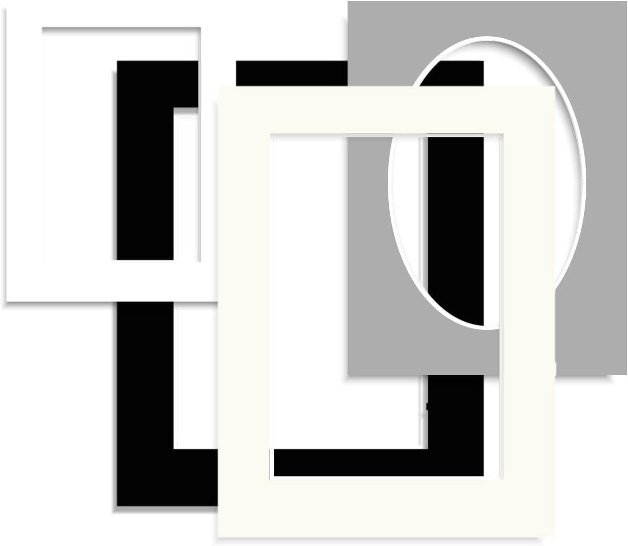 Soft White-Bright White-Grey-Black Cut Any Size Design Made to Order Customised Fit Any Sized Picture/Photo Mount Cut to Exact Specification Upto A4 (297 x 210mm) Optional Upload Your Design