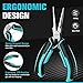 DURATECH Mini Pliers Set, 6PCS Jewelry Pliers Set, CRV Construction, Includes Needle Nose, Diagonal, Long Nose, Bent Nose, End Cutting and Linesman Pliers, for Making Crafts, Repairing Electronic