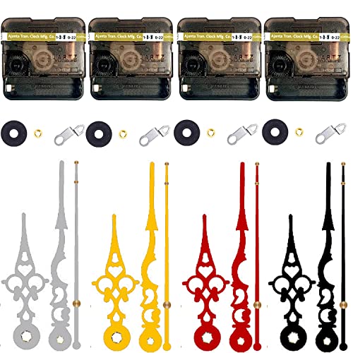 Image of YOPY� Combo 4 of Ajanta Mfg. Battery Operated Plastic Ticking Wall Clock Movement Machine with Hands (Needles : Antique Black,Gold Silver,Black,Gold,Maroon 1)