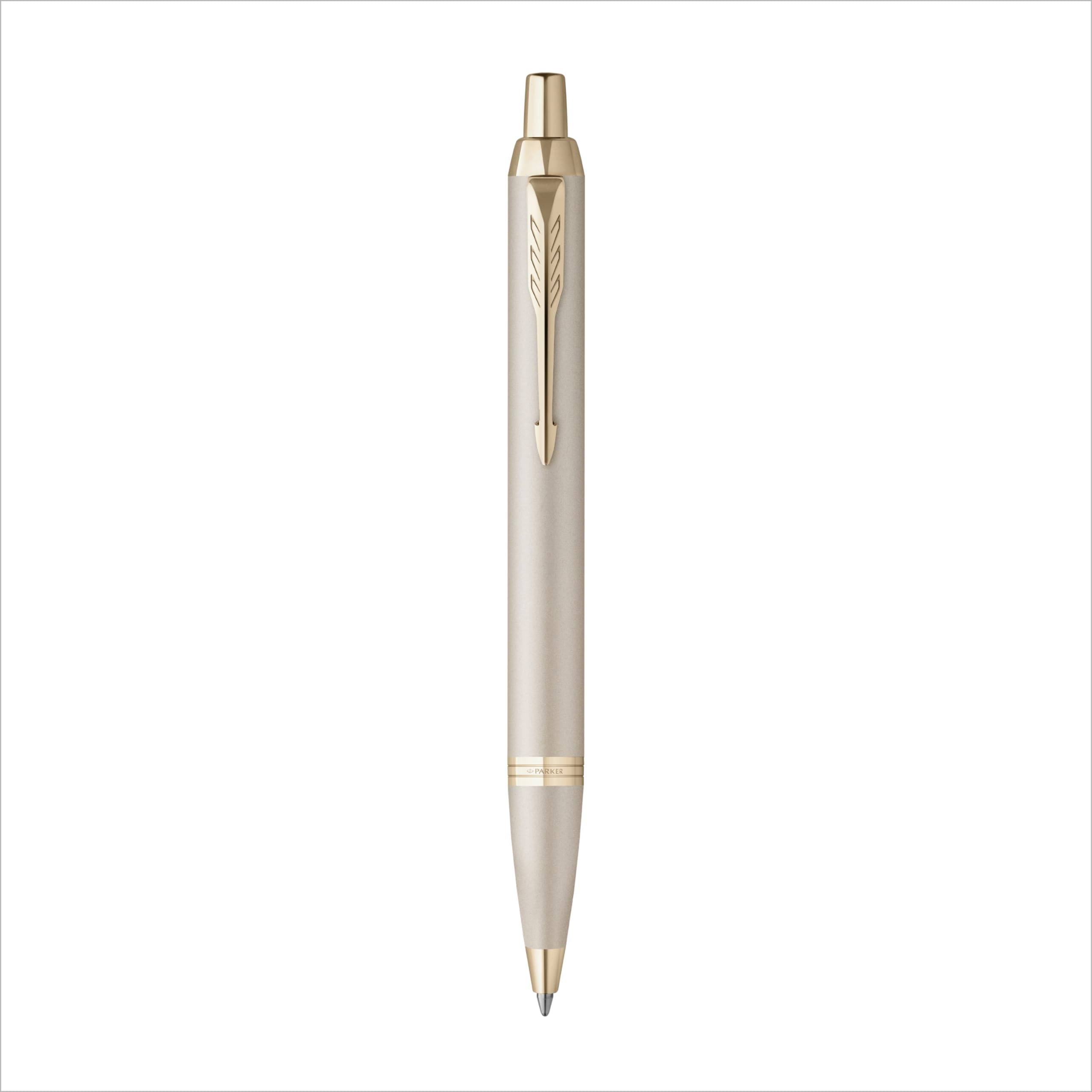 PARKER Penna a sfera in bianco e nero con incisione | penna premium | confezione regalo | inchiostro blu | regalo personalizzato | nome | inciso | anniversario | compleanno | idea regalo (champagne)