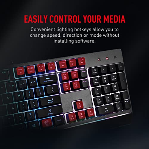 MSI Vigor GK30 RGB Gaming Keyboard, 6-Zone RGB Lighting, Water Repellent & Splash-Proof, Mechanical-Like Plunger Switches - image 4