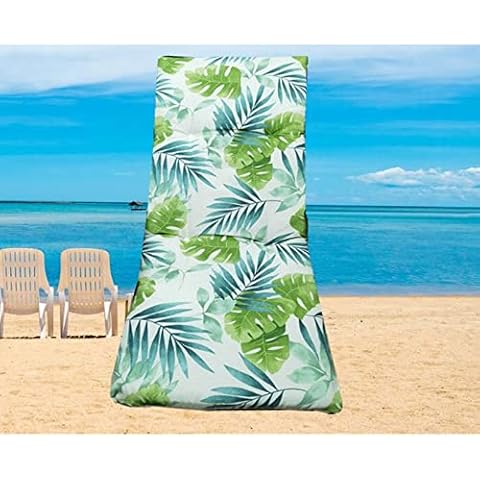 Cojín Tumbona Acolchado 120 x 55 x 8 cm Texturas (Hojas) Cover