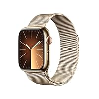 Apple Watch Series 9 GPS + Cellular 41mm Smartwatch con cassa in acciaio inossidabile color oro e...