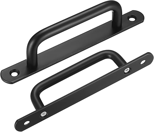 Miniatura 10 de Barn Door Handles, Sliding Door Pull Handles, Stainless Steel Closet Cabinet Door Handles Pulls with Plates for Cupboard Cabinet Wardrobe Drawer