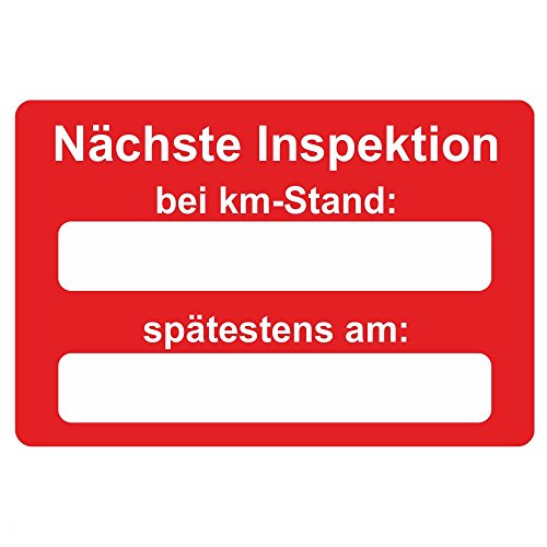 KFZ Serviceaufkleber / Inspektionsaufkleber 60 x 40 mm - 250 Stück - verschiedene Varianten (Nächste Inspektion) Cover