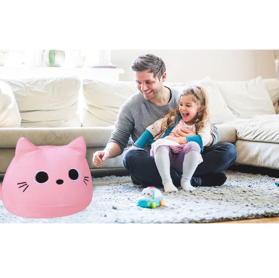 Image of 3D Pink Cat Plush Pillow, Plush Toy Pink Cat, Creative Cat Shape Pillow, Soft Cute Plushies Lumbar Cushion Decoration for Girlfriend Valentines Gift and Children Birthday Gift