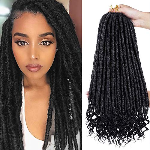 Royal Remy 6 Packs Carib Locs Goddess Crochet Hair Extensions Curly Wavy Twist Braiding Hair Pre-looped Synthetic African Roots Braid
