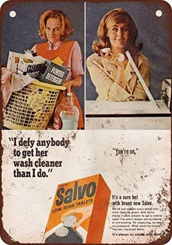SIGNCHAT 1965 Salvo Laundry Detergent Vintage Look Reproduction Metal Tin Sign 8x12 inches
