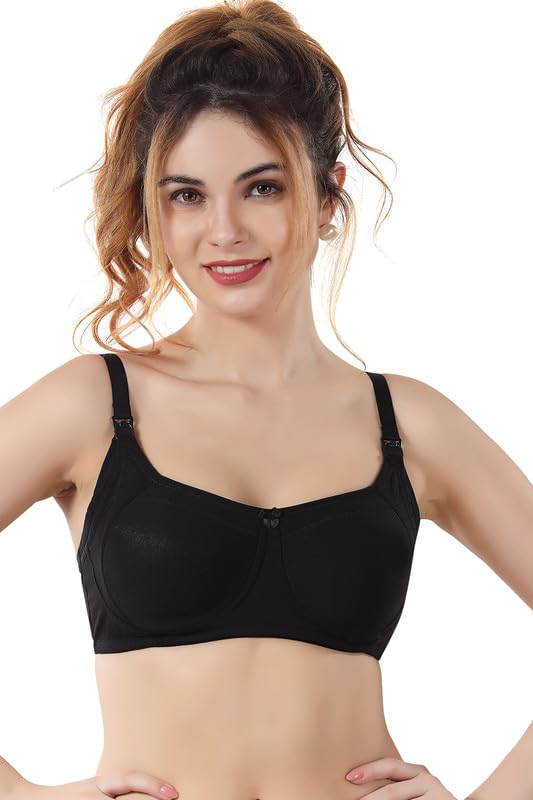 Image of CLOUD SOFT Maternity Nursing Bra for Women | Non-Padded Breastfeeding Bra with Feeding Pads | Comfortable Lift & Support | Soft Cotton Pregnancy & Feeding Bra - (CS08)