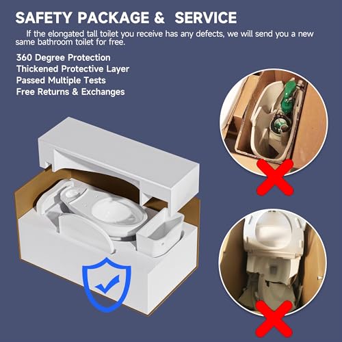 Miuara Extra Tall Toilet 21 Inch - Elongated Toilet Single Flush 1.28 Gpf,Two Piece High Toilet For Seniors, Comfort Bowl Height Bathroom Toilet For Elderly & Pregnant & Disabled & Tall,12 Inch Rough In thumb #8