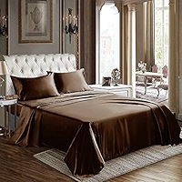 【Atelier silky】 Silky Soft Satin Silk 4 Piece Bed Sheets Breathable Cooling