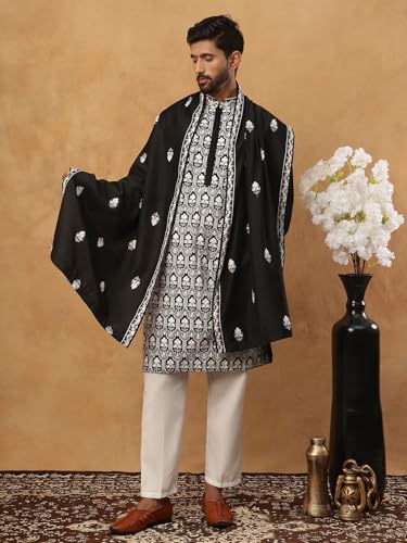 Image of Jompers Silk Blend Embroidered Kurta Pyjama Dupatta Set