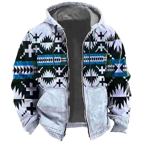 Sweat homme manches longues et pull vintage à capuche zippé du M au 5XL pour l'hiver