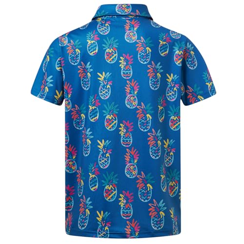 Cuddomper Boys Hawaiian Polo Golf Shirt Cool Pineapple Clothes 7-8 Years - image 2