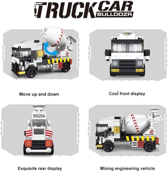 Miniatura 5 de Technology - Juego de construcción de bloques de construcción de camión mezclador de concreto, juguete de construcción compatible con las