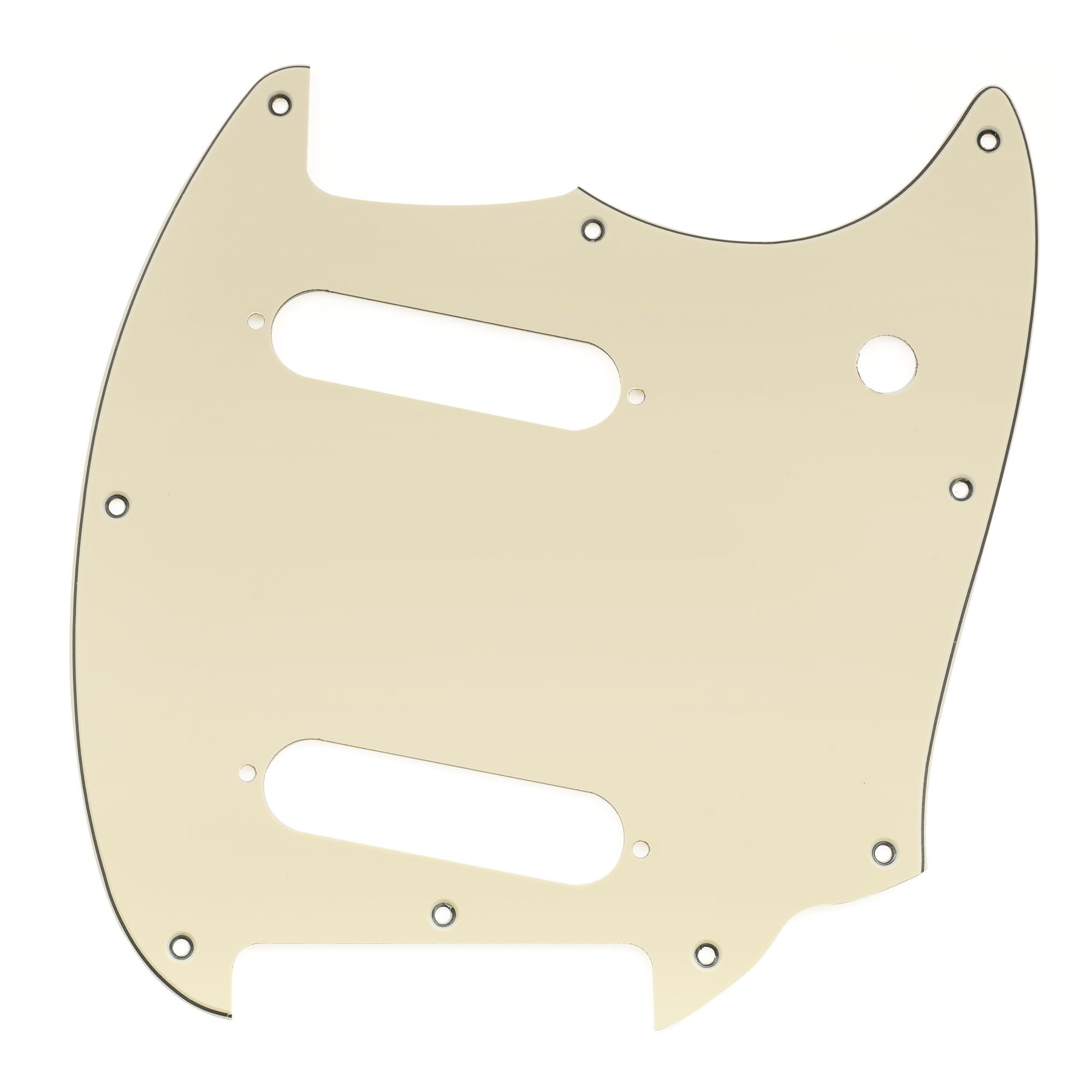 Musiclily Pro 9-Hole Guitar Pickguard for Squier Sonic Mustang SS Electric Guitar 3Ply Cream