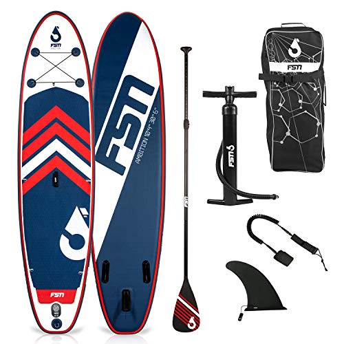 Fsn Tabla Hinchable De Paddle Surf Ambition 10'4 - Incluye Remo Telescópico, Bomba, Leash, Aleta Extraíbles Y Bolsa De Transporte - Standup Paddle