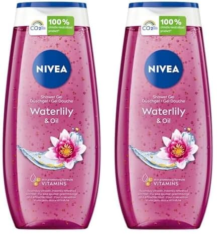 NIVEA Gel de ducha Waterlily y aceite de 250 ml. (Paquete de 2)
