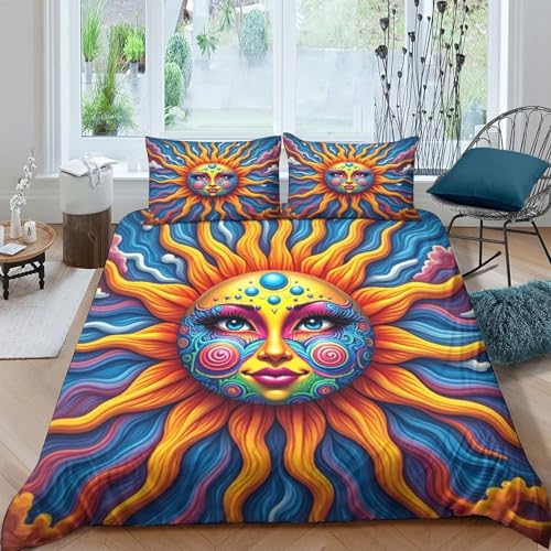 Parure de lit crâne impression 3D multicolore housse de couette zippée 200x200