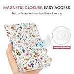 Passport Holder for Travel Essentials, RFID Blocking Leather Cover Wallet with Magnetic Closure, Aesthetic & Cute Passport Book Case for Women and Men - Wildflower - Image 3