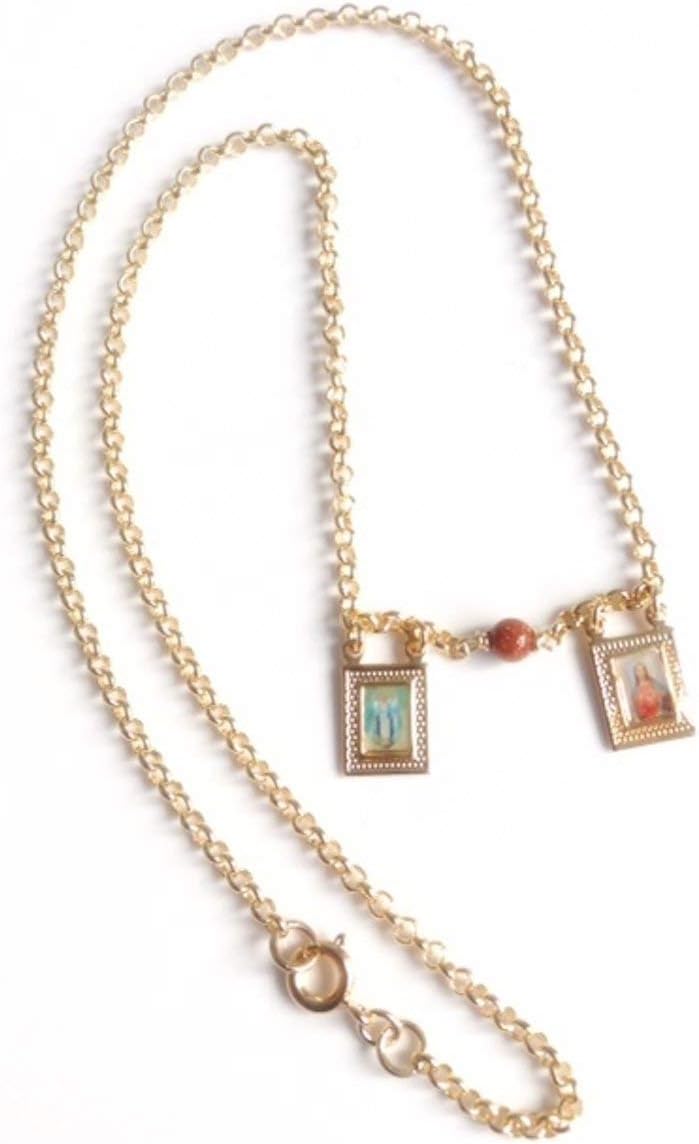 SIFRIMANIA Scapular Catholic Sacred Heart of Jesus and Miraculous Virgin Mary Pendant Chain Necklace - Image 5
