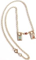 Vista 4 de SIFRIMANIA Collar de escapulario católico con Sagrado Corazón de Jesús y Virgen María milagrosa colgante en cadena de collar