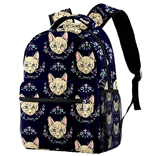 Mochila para ordenador portátil de la universidad, con diseño de caballo de mar, con concha de mar y cangrejo de mar, bolsa de viaje de gran capacidad y correa ajustable, Multicolor 09,